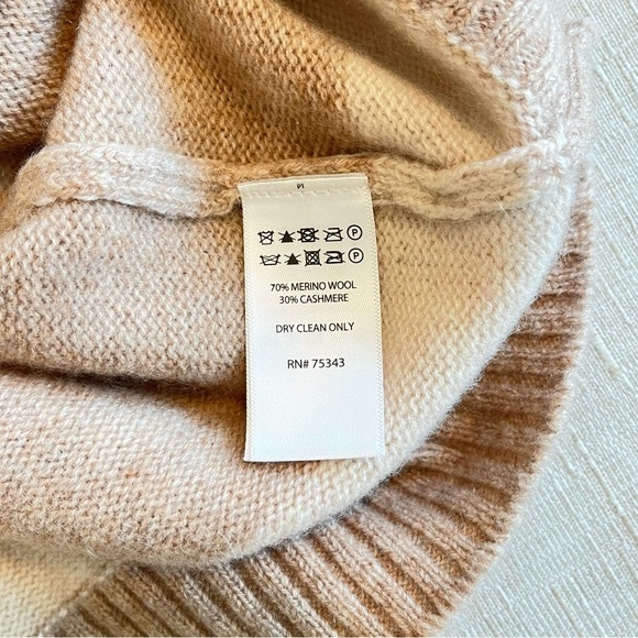 Cynthia Rowley Cashmere Merino Wool Wide Strip Blend Long Sleeve Knit Sweater - Picture 11 of 15